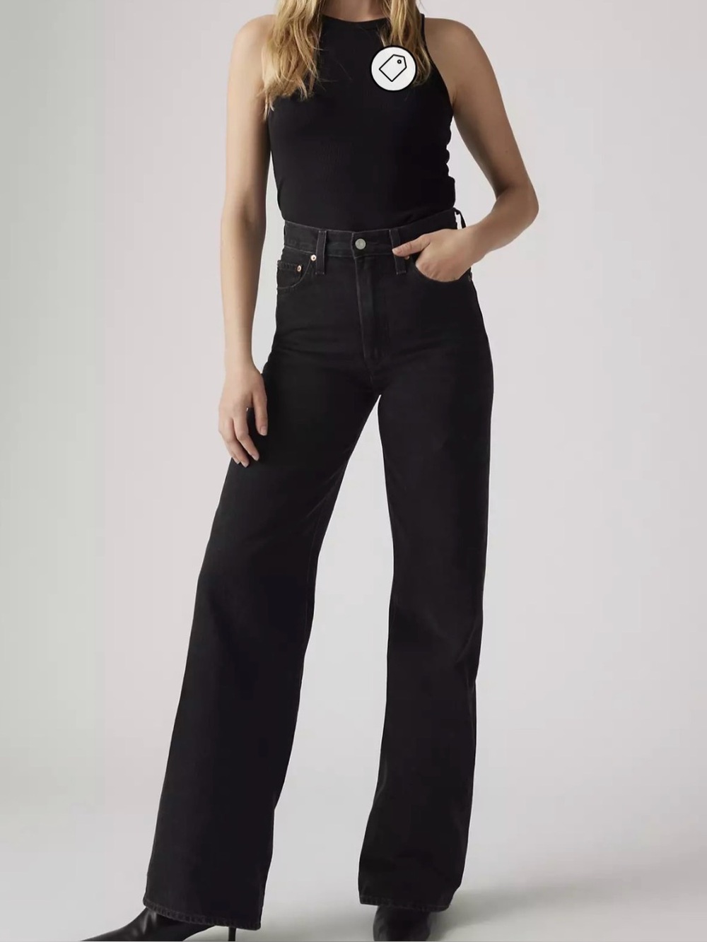 Levi’s Ribcage Black Wide-Leg Women's Jeans